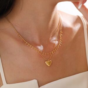 French Style 18K Gold Stainless Steel Collarbone Chain Necklace