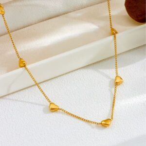 Jewelry Gold Plated Elegance Heart Satellite Necklace
