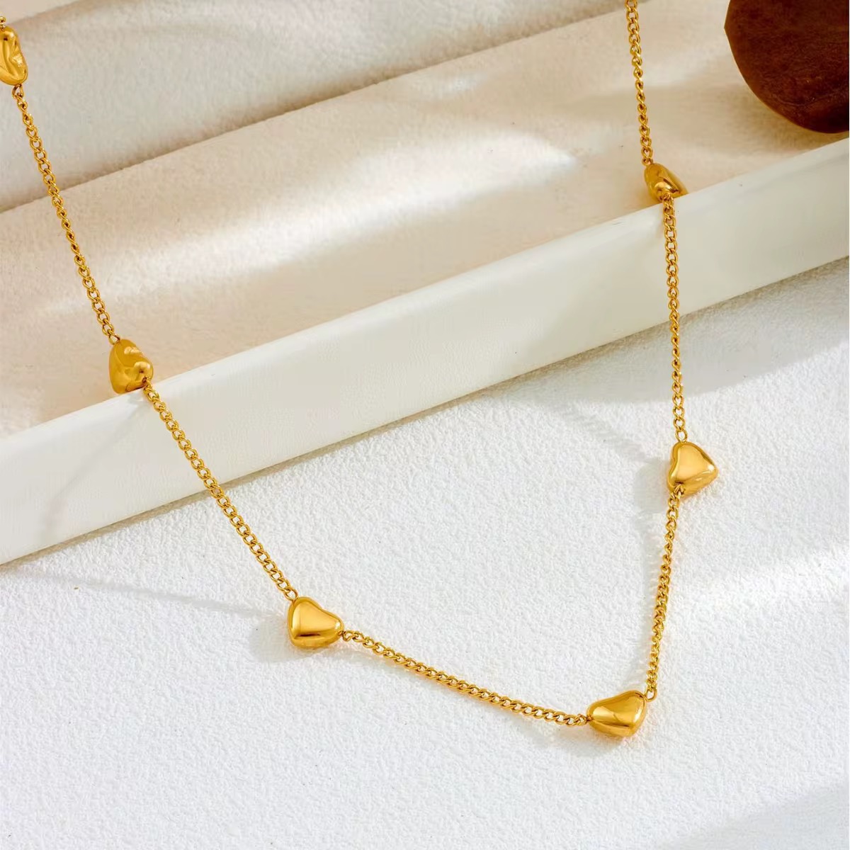 Jewelry Gold Plated Elegance Heart Satellite Necklace