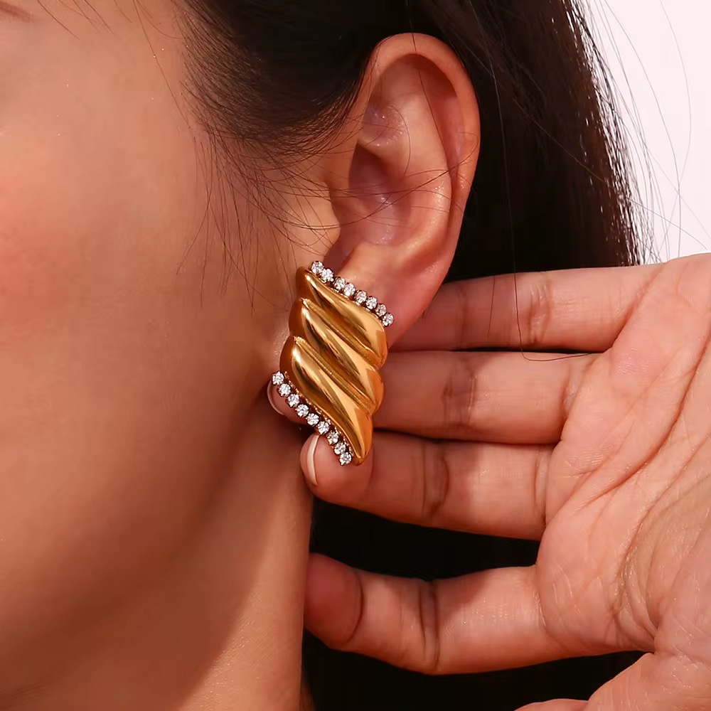 BJGO407E Hot Selling Fashion Jewelry Earrings 18K Gold Stainless Steel
