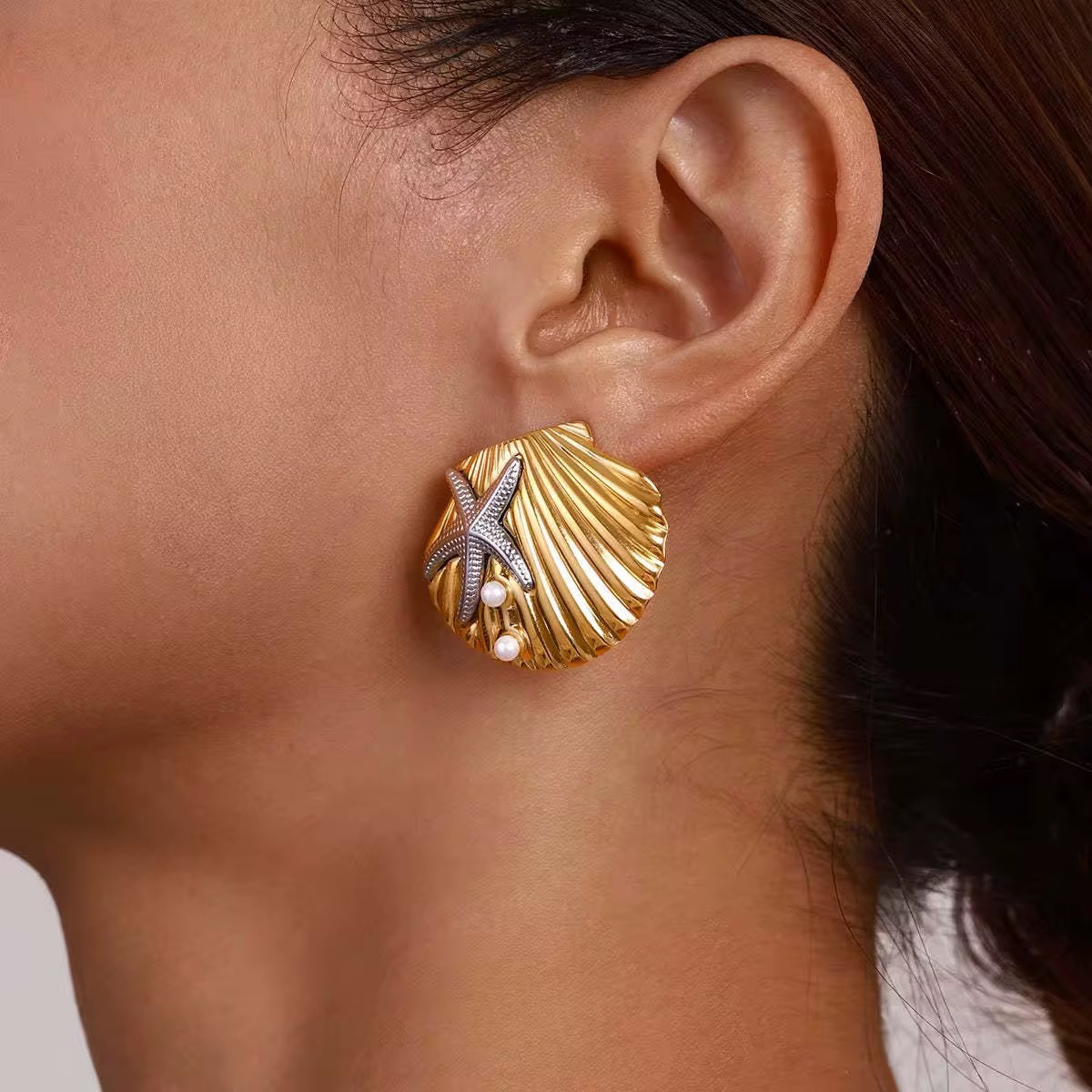 Waterproof Gold Plated Stainless Steel Two-color Jewelry...