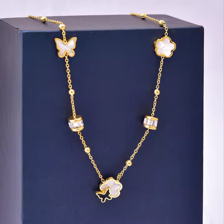 Stainless steel butterfly necklace