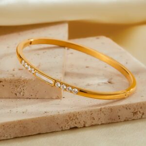 Stainless steel gold plated bracelet