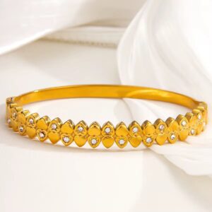 Stainless steel gold plated Zircon bracelet