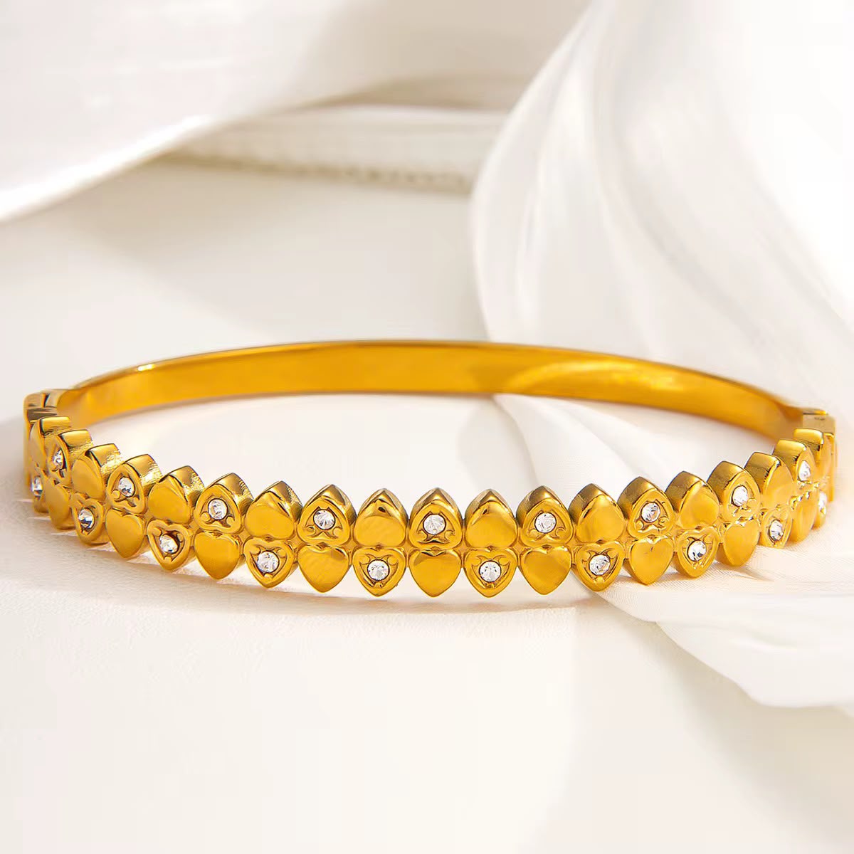 Stainless steel gold plated Zircon bracelet
