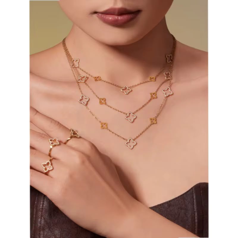Stainless steel flower necklace