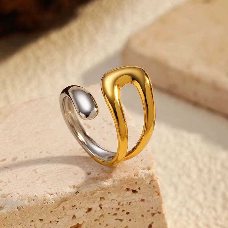 Free Size 18K Gold-plated Stainless Steel Ring