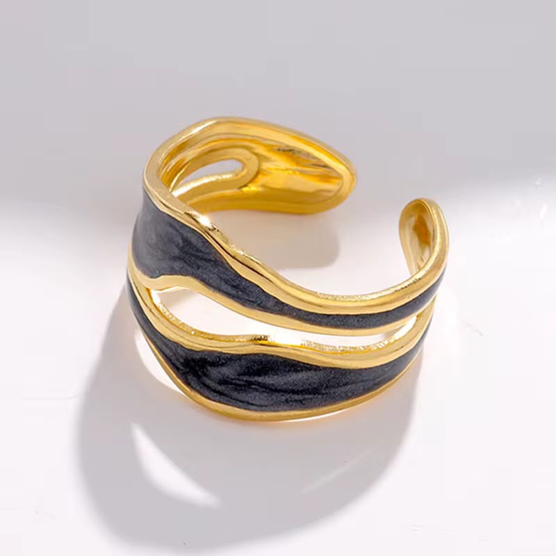 Free size Ring, Fashion Irregular Drip Glazed Color...
