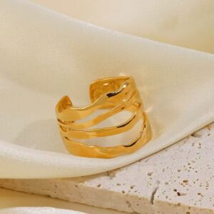 Gold Plated Opening Adjustable Ring
