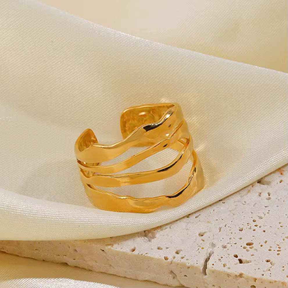 Gold Plated Opening Adjustable Ring
