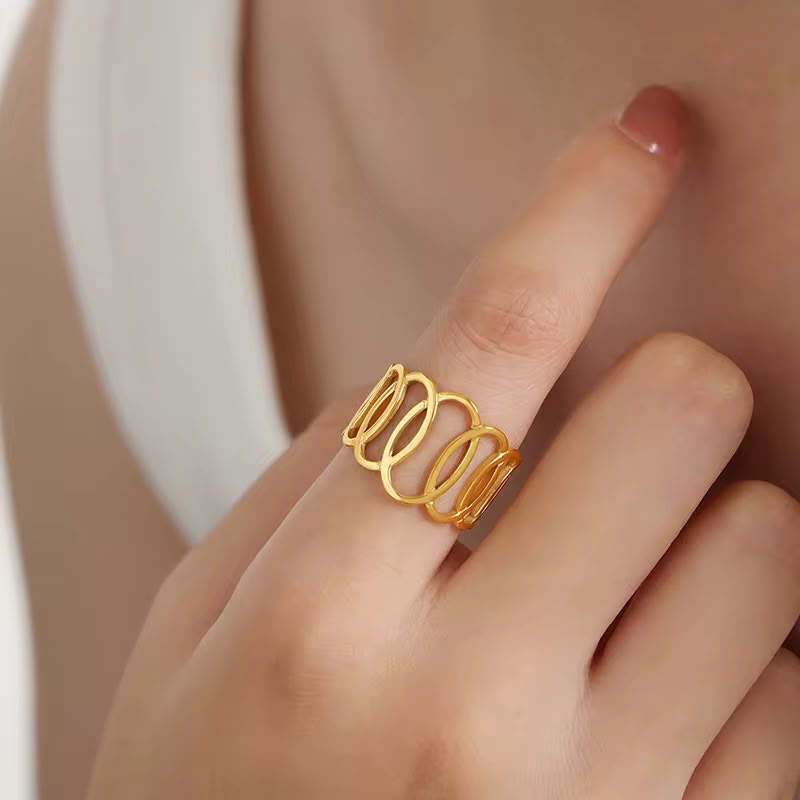 Stainless steel free size ring